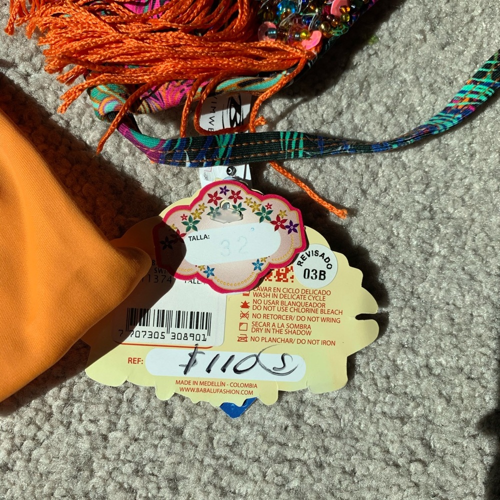 Babalu Colombian Embellished Fringe Bikini - Picture 4 of 7